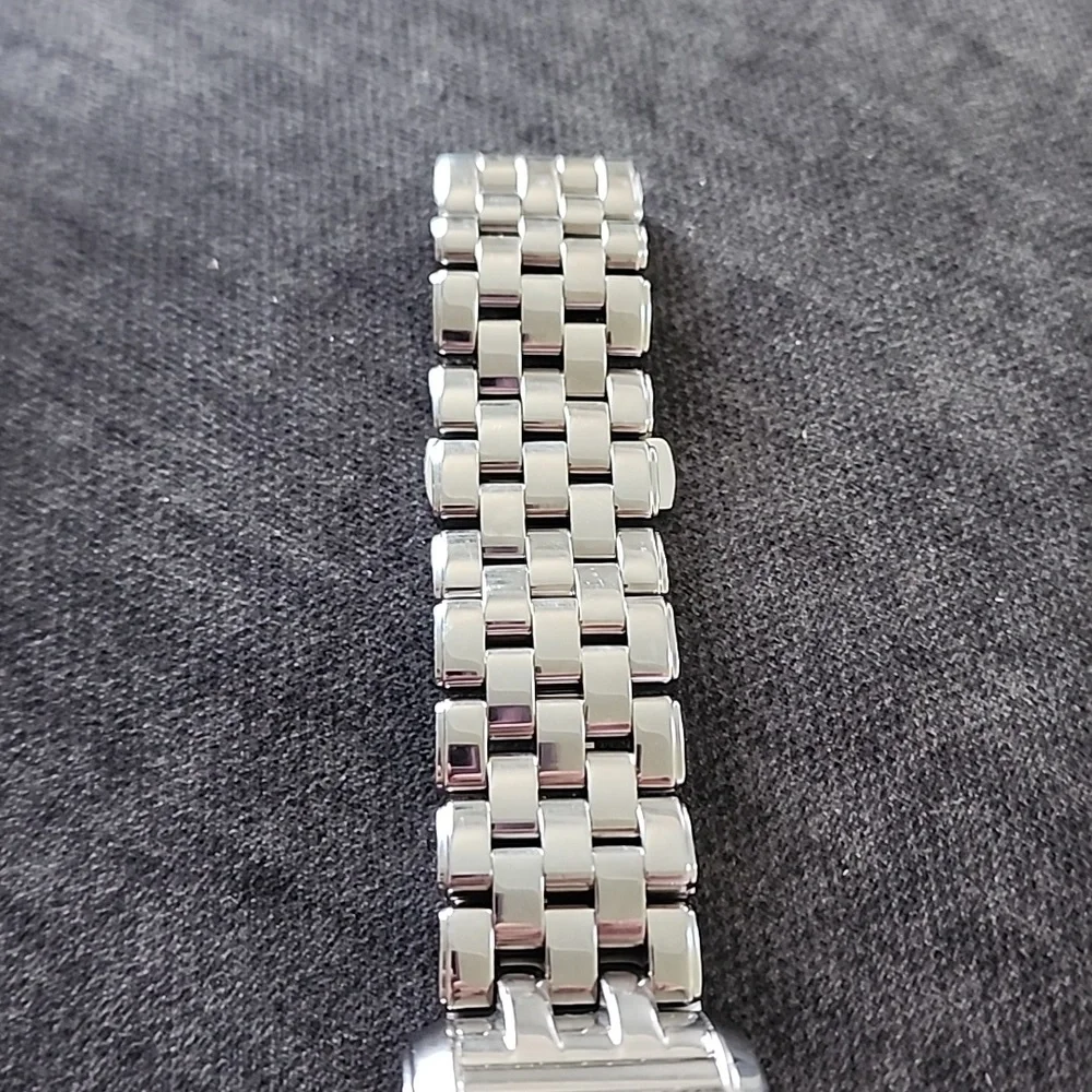 Large Cinemark Quartz Date Stainless Mother of Pearl Men's Watch